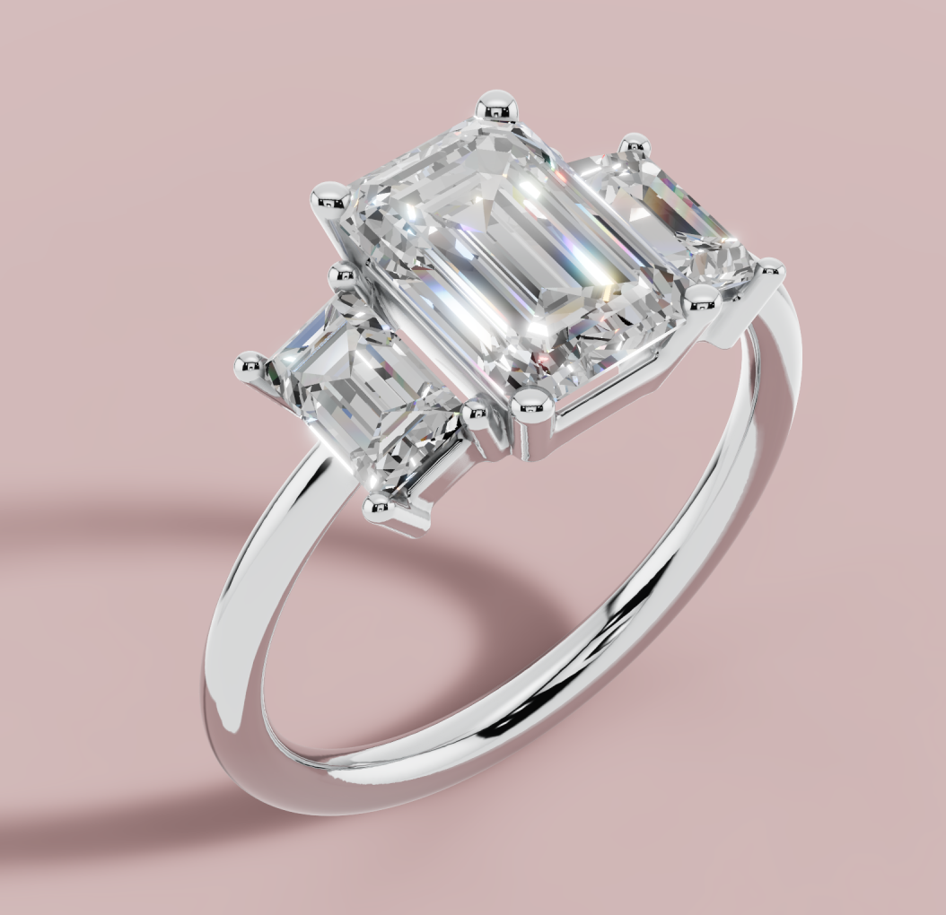 Emerald trellis ring