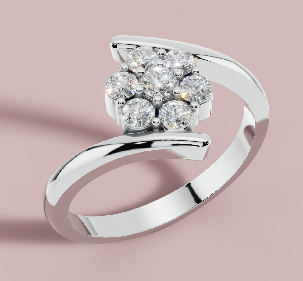 Sparkling cluster ring