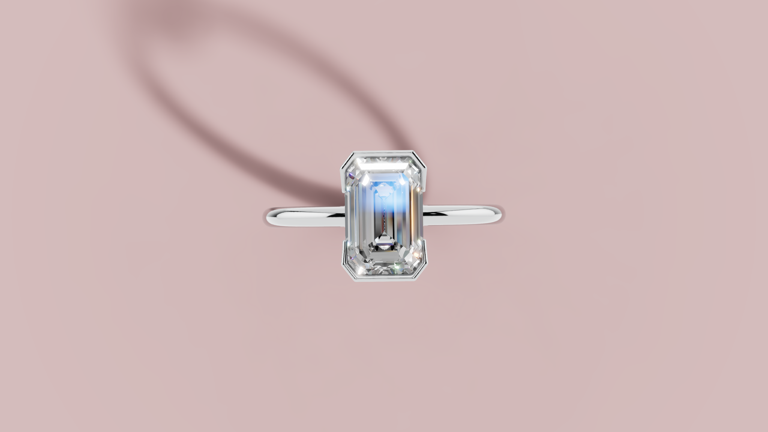 Half bezel radiant solitaire - Image 2