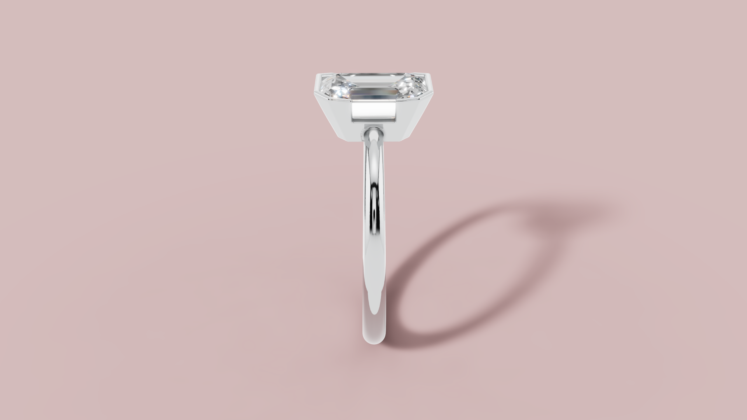 Half bezel radiant solitaire - Image 3