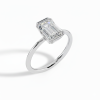 Emerald Cut, Solitaire, Engagement Ring, Bezel Setting,Modern, Sterling Silver, Emerald Cut, Geometric Ring,Women's, Step Cut, Solitaire Ring, Minimalist Band