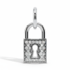 diamond padlock pendant sterling silver keyhole charm,Sterling silver charm,sterlish jewel