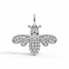 Bee pendant, Bumblebee charm, Diamond insect jewelry, Sterling silver bee necklace, Pave cubic zirconia bee, Nature charm pendant, Small glittering bee jewelry, Symbol of community charm, Women's novelty silver pendant