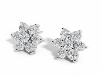 Triangle Sparkly Earrings, Geometric Diamond Studs, Pyramid Earrings