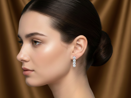 Leaf Cluster Stud Earrings, Botanical Vine Design, Sterling Silver Jewelry,sterlish jewel