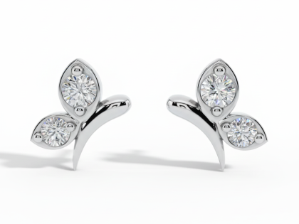 Butterfly Cluster Stud Earrings, Cute Animal Earrings, Sterling Silver