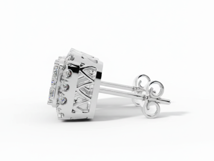 Vertical Bar Cluster Stud Earrings, Five Stone Line Design, Sterling Silver Jewelry