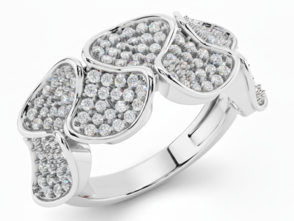 Pave Setting, Sterling Silver, Flower, Cocktail Ring, Ring,Women, Pave Setting,silver rings to buy