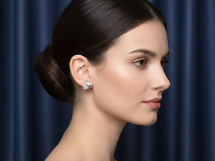 Butterfly Cluster Stud Earrings, Cute Animal Earrings, Sterling Silver