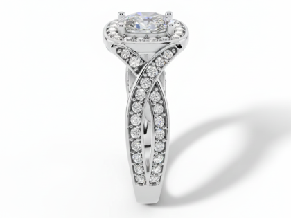 Emerald Green, Cushion Cut, Halo Ring, May Birthstone, Luxury Cocktail Ring,sterlish jewel