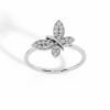 Pave Set, Butterfly Ring, Sterling Silver, Delicate Jewelry