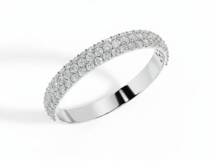 Women's, Wide Pave Band, Ring, Minimalist Style