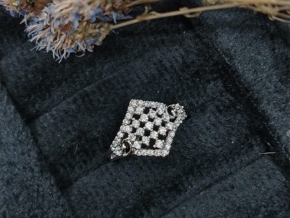 vintage style cluster ring, art deco jewelry women, filigree band diamond ring, antique look fashion ring, cocktail ring diamond shape, women's pavé statement ring, intricate silver ring, scrollwork ring design, unique rhombus ring, buy vintage inspired rings