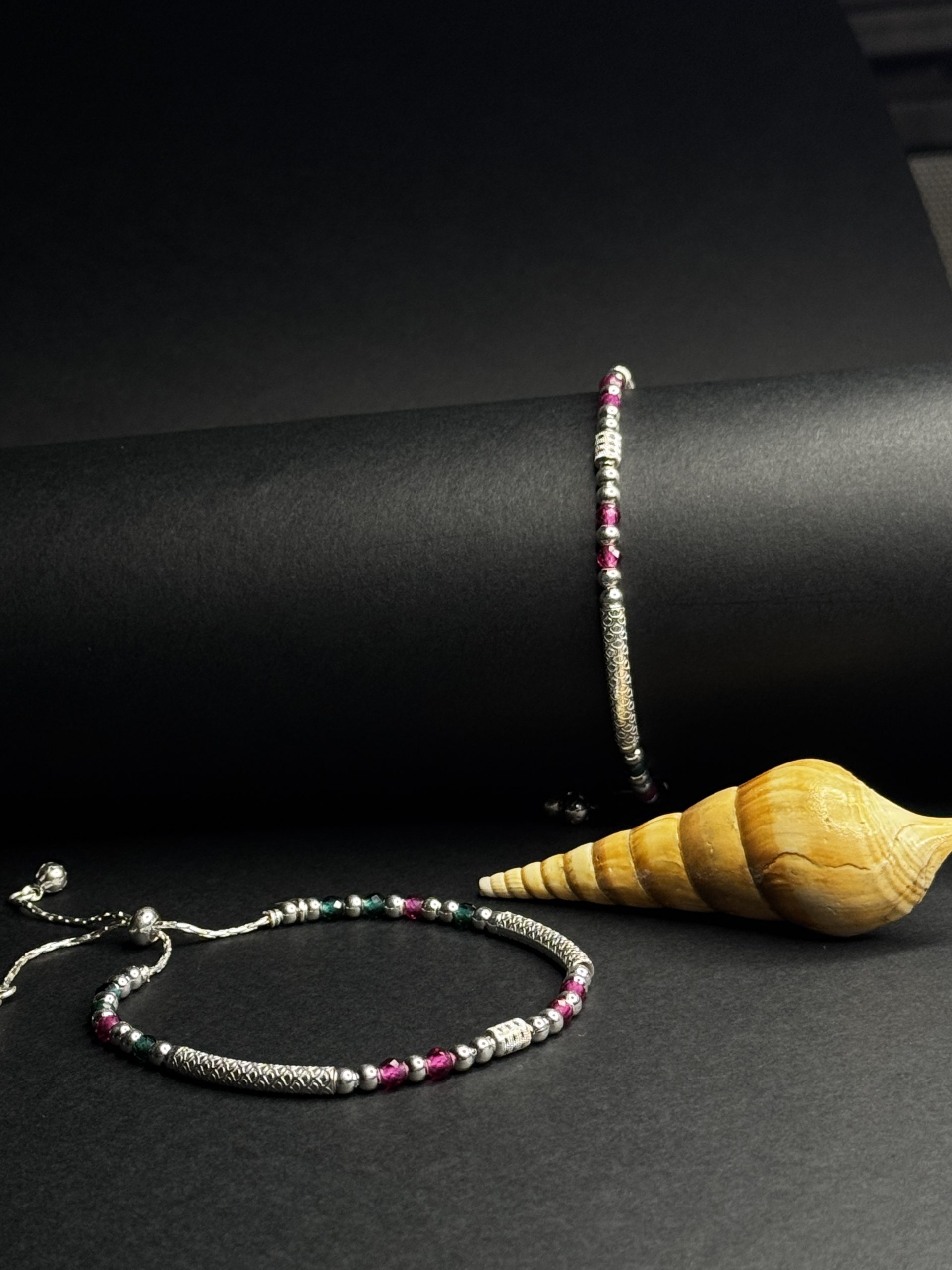 🌸 Dual Stone Beaded Anklet - Image 2